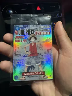 One Piece Monkey D. Luffy College Basketball US Voyage Trading Card P-055 - Image 2