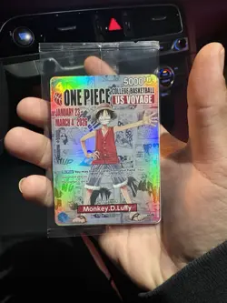 One Piece Monkey D. Luffy College Basketball US Voyage Trading Card P-055 - Image 4