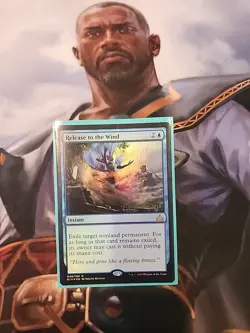 MTG Rivals Of Ixalan 1x Foil Promo Release To The Wind EX/NM - Image 1