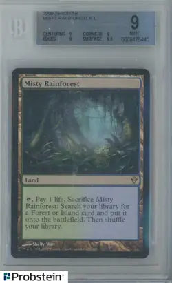 MTG Magic Gathering 2009 Zendikar Misty Rainforest R L BGS 9 - Image 1