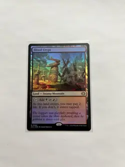 Blood Crypt Borderless Foil MTG Shock Land Near Mint - Image 1