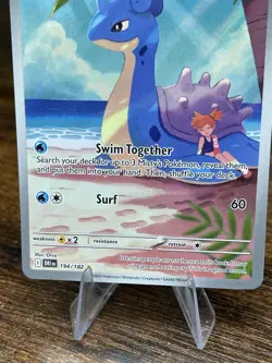 Pokemon TCG Destined Rivals Misty's Lapras Illustration Rare Card 194/182 NM - Image 4