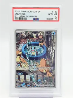 SQUIRTLE 2024 POKEMON STELLAR CROWN ILLUSTRATION RARE 148/142 PSA 10 Q3987 - Image 1
