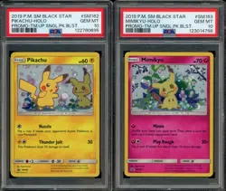PSA 9 PIKACHU MIMIKYU SET OF 2 BLACK STAR PROMO SUN & MOON SM162 SM163 POKEMON - Image 1