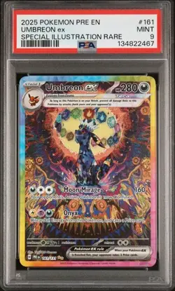 2025 POKEMON PRISMATIC EVOLUTIONS 161 UMBREON EX SPECIAL ILLUSTRATION RARE PSA 9 - Image 1