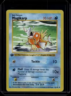 Pokemon TCG Magikarp 35/102 Base Set Shadowless 1st Edition LP - Image 1