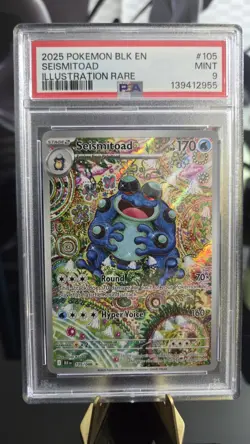 Pokemon TCG Seismitoad Illustration Rare Black Bolt 105/086 PSA 9 English - Image 1