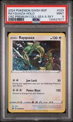 2024 POKEMON SWSH BLACK STAR PROMO #029 RAYQUAZA-HOLO PSA 9 - Image 1