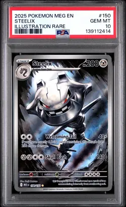 2025 POKEMON MEG EN-MEGA EVOLUTION ILLUSTRATION RARE #150 STEELIX PSA 10 - Image 1