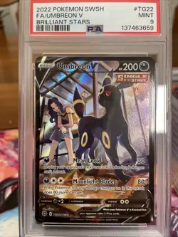 Pokemon TCG Umbreon V Full Art TG22 Brilliant Stars Trainer Gallery Mint PSA 9 - Image 1