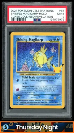 2021 POKEMON SWORD & SHIELD CELEBRATION SHINING MAGIKARP 66 CLASSIC COLLECT PSA9 - Image 1