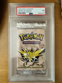 PSA Pokemon 1st Edition Fossil Zapdos Booster Pack Sealed - Image 1