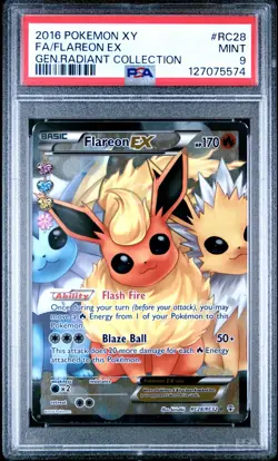 FLAREON EX 2016 Pokemon XY Generations Radiant Collection #RC28 - PSA 9 - Image 1