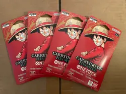 One Piece OP-13 CARRYING ON HIS WILL Sleeved Booster Packs Lot Of 4 NEW/SEALED - Image 1