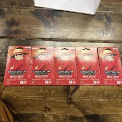 One Piece TCG - Carrying On His Will - Sleeved Booster Packs Lot Of 5 - Sealed - Image 1