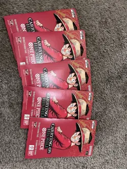 One Piece TCG - Carrying On His Will - Sleeved Booster Packs Lot Of 5 - Sealed - Image 1