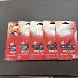 One Piece TCG - Carrying On His Will - Sleeved Booster Packs Lot Of 5 - Sealed - Image 1