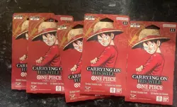 One Piece TCG - Carrying On His Will - Sleeved Booster Packs Lot Of 5 - Sealed - Image 1