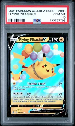 2021 POKEMON CELEBRATIONS #006 FLYING PIKACHU V PSA 10 - Image 1