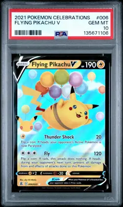 2021 POKEMON CELEBRATIONS #006 FLYING PIKACHU V PSA 10 - Image 1