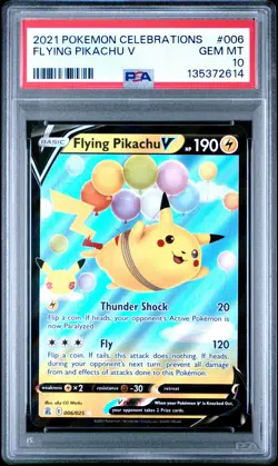 2021 POKEMON CELEBRATIONS #006 FLYING PIKACHU V PSA 10 - Image 1