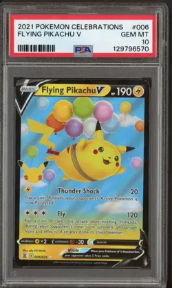 2021 Pokemon Celebrations #006 Flying Pikachu V PSA 10 GEM MINT - Image 1