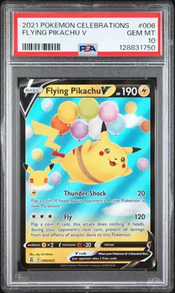 2021 POKEMON CELEBRATIONS #006 FLYING PIKACHU V PSA 10 - Image 1