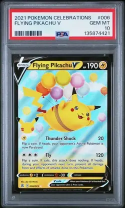 2021 POKEMON CELEBRATIONS #006 FLYING PIKACHU V PSA 10 - Image 1