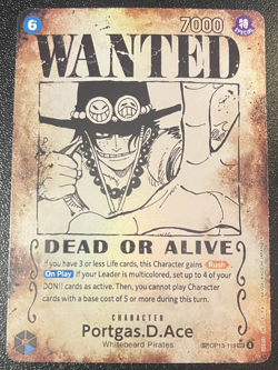 Portgas.D.Ace (SP) OP13-119 (ERROR) Wanted Poster Card (ENGLISH) - Image 1