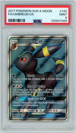 Umbreon GX 142/149 Ultra Rare Holo Pokemon TCG 2017 PSA 9 - Image 1