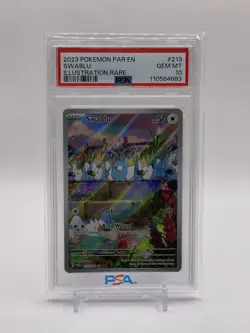 2023 Pokemon TCG Paradox Rift Swablu #213/182 PSA 10 GEM MT Illustration Rare - Image 1