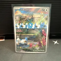 Pokemon TCG Swablu 213/182 Paradox Rift Full Art Illustration NM/M - Image 1