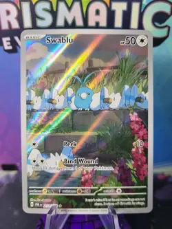 Pokemon TCG Swablu 213/182 Paradox Rift Full Art Illustration NM/M - Image 1