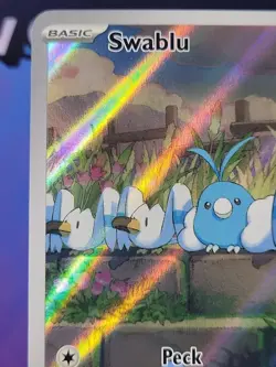 Pokemon TCG Swablu 213/182 Paradox Rift Full Art Illustration NM/M - Image 2