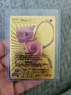 Mew EX Premium Gold Foil Fan Art Vinyl Textured Collector Pokemon - Image 1