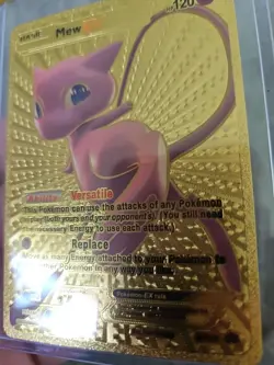Mew EX Premium Gold Foil Fan Art Vinyl Textured Collector Pokemon - Image 5