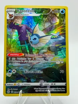 2022 Pokemon TCG SWSH Brilliant Stars Trainer Gallery Vaporeon Holo TG02/TG30 - Image 1