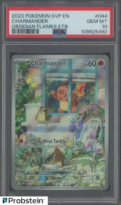 2023 POKEMON OBSIDIAN FLAMES ETB #044 CHARMANDER EN PSA 10 GEM MINT - Image 1