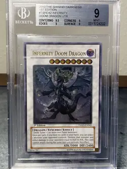 BGS 9 Infernity Doom Dragon Ultimate 1st Edition TSHD-EN042 MINT Yugioh - Image 1