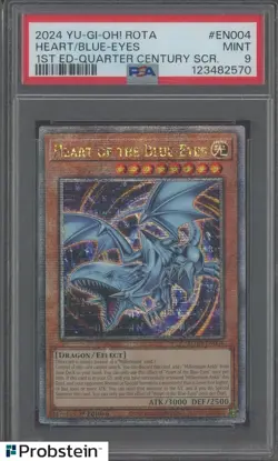 2024 YU-GI-OH! ROTA 1ST ED QUARTER CENTURY HEART OF THE BLUE-EYES PSA 9 MINT - Image 1