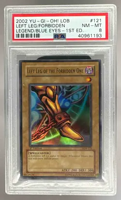 1193 Left Leg of the Forbidden One 2002 Yu-Gi-Oh! 1st Edition #LOB-121 PSA 8 - Image 1