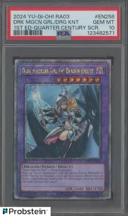 2024 YU-GI-OH! RA03 1ST ED QUARTER CENTURY DARK MAGICIAN GIRL DARK KNIGHT PSA 10 - Image 1