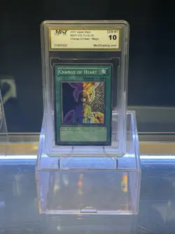 2001 Upper Deck Yu-Gi-Oh Change Of Heart Magic SYD-032 Mint Grading Gem Mint 10 - Image 1