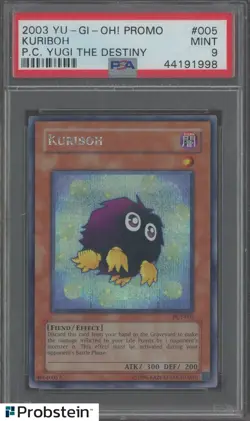 2003 YU-GI-OH! PROMO P.C. YUGI THE DESTINY #005 KURIBOH PSA 9 MINT - Image 1