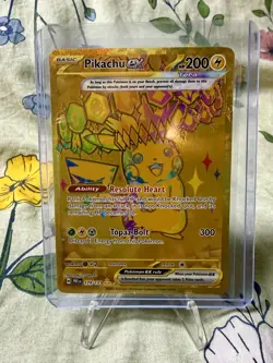 Pokemon TCG Pikachu EX Hyper Rare Gold SV Prismatic Evolutions Card 179/131 - Image 1