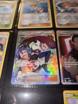 Pokemon TCG Full Art Trainer Holo Card Jessie and James 68/68 Hidden Fates - Image 1