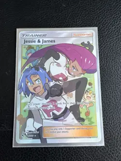 Pokemon TCG Full Art Trainer Holo Card Jessie and James 68/68 Hidden Fates - Image 1