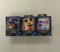 Disney Lorcana Elsa, Mickey Mouse, Captain Hook Deck Box Set - Image 1