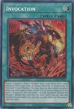 YUGIOH (MISPRINT) Invocation (Alternate Art) MP24-EN060 Secret Rare - Image 1