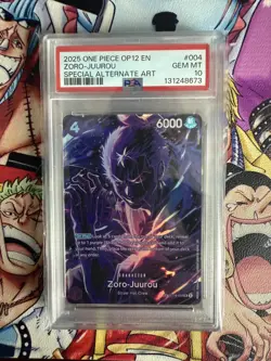 2025 ONE PIECE ST18-004 ZORO JUUROU OP12 LEGACY OF THE MASTER SP PSA 10 GEM MINT - Image 1